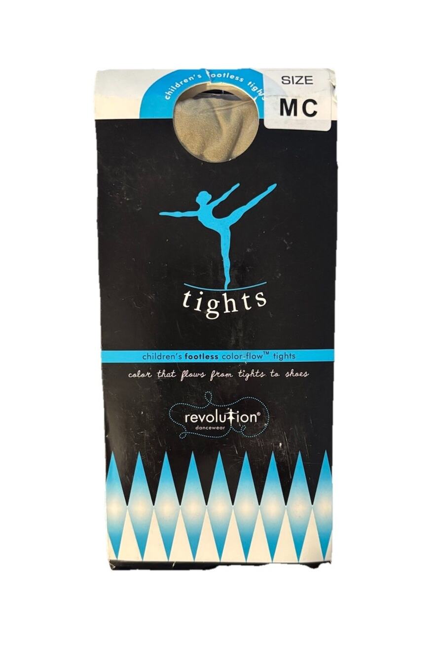 Revolution Dance MC Children's Footless Color-Flow Tights Tan Medium Child NIB